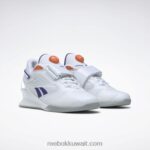 أبيض ftwr / أرجواني غامق / برتقالي محطم s23-r تراث رافع 3 أحذية رفع الأثقال النسائية Reebok 0NZ0F132 - Image 3