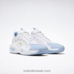 أبيض ftwr / أزرق سائل / أصفر سام حل أحذية كرة السلة منتصف Reebok 0NZ0F62 - Image 3