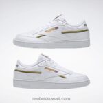 أبيض ftwr / ذهب جامعي / أخضر غامق حذاء كلوب سي 85 نباتي Reebok 0NZ0F313 - Image 8