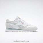 أبيض ftwr / رمادي ساحلي / رمادي بارد أحذية نسائية جلدية كلاسيكية Reebok 0NZ0F968