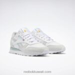أبيض ftwr / رمادي ساحلي / رمادي بارد أحذية نسائية جلدية كلاسيكية Reebok 0NZ0F968 - Image 5