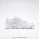 أبيض ftwr / نقي رمادي 4 / رودونيت جلد كلاسيكي يجعله حذاءك النسائي Reebok 0NZ0F192