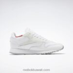 أبيض ftwr / نقي رمادي 4 / رودونيت جلد كلاسيكي يجعله حذاءك النسائي Reebok 0NZ0F192 - Image 3