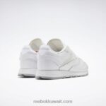 أبيض ftwr / نقي رمادي 4 / رودونيت جلد كلاسيكي يجعله حذاءك النسائي Reebok 0NZ0F192 - Image 5