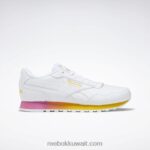 أبيض ftwr / وردي حقيقي / أصفر دائمًا كلاسيك هارمان رن أحذية نسائية Reebok 0NZ0F826
