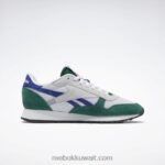 أخضر غامق / أبيض فتور / كوبالت كلاسيكي جلد كلاسيكي يجعله حذائك Reebok 0NZ0F31 - Image 2