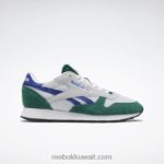 أخضر غامق / أبيض فتور / كوبالت كلاسيكي جلد كلاسيكي يجعله حذائك Reebok 0NZ0F31