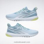 أزرق لؤلؤي / زجاج أزرق / أبيض ftwr حذاء فليكساجون فورس 4 نسائي للتدريب Reebok 0NZ0F258 - Image 9