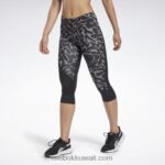 أسود تشغيل الجوارب المطبوعة كابري Reebok 0NZ0F733