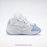 أطفال أبيض ftwr / أزرق سائل / أصفر سام سؤال منتصف أحذية كرة السلة - طفل صغير Reebok 0NZ0F1380 - Image 2