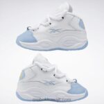 أطفال أبيض ftwr / أزرق سائل / أصفر سام سؤال منتصف أحذية كرة السلة - طفل صغير Reebok 0NZ0F1380 - Image 9