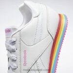 أطفال أبيض ftwr / وردي حقيقي حذاء رويال سي ال جوغ 3 - مرحلة ما قبل المدرسة Reebok 0NZ0F1419 - Image 8