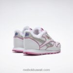أطفال أبيض ftwr / وردي icono حذاء بيبا بيج جلد كلاسيكي - مرحلة ما قبل المدرسة Reebok 0NZ0F1443 - Image 4
