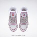 أطفال أبيض ftwr / وردي icono حذاء بيبا بيج جلد كلاسيكي - مرحلة ما قبل المدرسة Reebok 0NZ0F1443 - Image 6