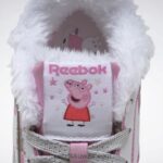 أطفال أبيض ftwr / وردي icono حذاء بيبا بيج جلد كلاسيكي - مرحلة ما قبل المدرسة Reebok 0NZ0F1443 - Image 7