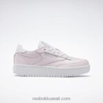 أطفال بورسلين وردي / أبيض / فضي ميت. نادي ج 85 حذاء مزدوج - مدرسة ابتدائية Reebok 0NZ0F1442