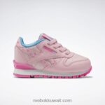 أطفال توهج وردي / وردي ذري حذاء ستيب اند فلاش جلدي كلاسيكي - طفل صغير Reebok 0NZ0F1397