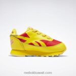 أطفال دائما أصفر / أحمر متسابق مرصد الحيوانات الأحذية الجلدية الكلاسيكية - طفل صغير Reebok 0NZ0F1430 - Image 2