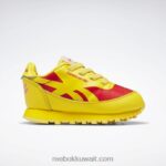 أطفال دائما أصفر / أحمر متسابق مرصد الحيوانات الأحذية الجلدية الكلاسيكية - طفل صغير Reebok 0NZ0F1430