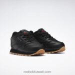 أطفال كور أسود / صمغ مطاطي ريبوك 02 أحذية جلدية كلاسيكية - طفل صغير Reebok 0NZ0F1424 - Image 3