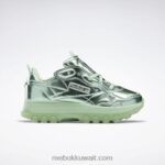 أطفال نصف بكسل النعناع / الفضة التقى. كاردي بي حذاء جلدي كلاسيكي - مدرسة ابتدائية Reebok 0NZ0F1455
