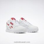أطفال ftwr أبيض / أحمر متجه أحذية جلدية كلاسيكية - مرحلة ما قبل المدرسة Reebok 0NZ0F1440 - Image 3