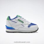 أطفال ftwr أبيض / أزرق متجه حذاء ستيب اند فلاش جلدي كلاسيكي - طفل صغير Reebok 0NZ0F1392