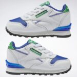أطفال ftwr أبيض / أزرق متجه حذاء ستيب اند فلاش جلدي كلاسيكي - طفل صغير Reebok 0NZ0F1392 - Image 9