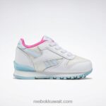 أطفال ftwr أبيض / رقمي أزرق حذاء ستيب اند فلاش جلدي كلاسيكي - طفل صغير Reebok 0NZ0F1384 - Image 2
