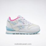 أطفال ftwr أبيض / رقمي أزرق حذاء ستيب اند فلاش جلدي كلاسيكي - طفل صغير Reebok 0NZ0F1384