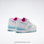 أطفال ftwr أبيض / رقمي أزرق حذاء ستيب اند فلاش جلدي كلاسيكي - طفل صغير Reebok 0NZ0F1384 - Image 4