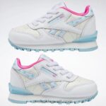 أطفال ftwr أبيض / رقمي أزرق حذاء ستيب اند فلاش جلدي كلاسيكي - طفل صغير Reebok 0NZ0F1384 - Image 9