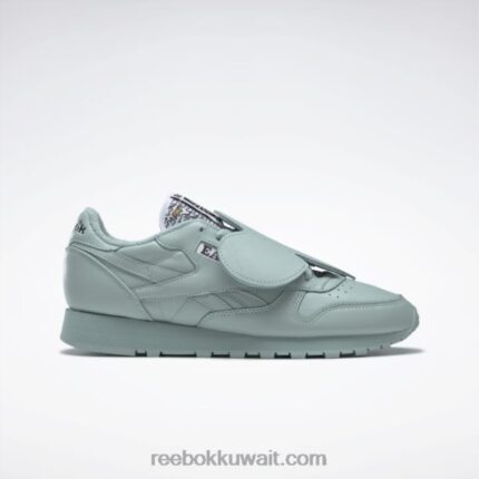 الرمادي الساحلي / أسود النواة حذاء ايمز جلدي كلاسيكي Reebok 0NZ0F548