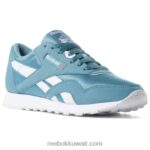 الفيروز / الأبيض حذاء لون النايلون الكلاسيكي Reebok 0NZ0F955