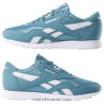 الفيروز / الأبيض حذاء لون النايلون الكلاسيكي Reebok 0NZ0F955 - Image 8