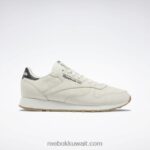 المرمر / ecru لينة / الأساسية الأسود أحذية جلدية كلاسيكية Reebok 0NZ0F77