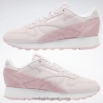 بورسلين وردي / وردي توهج / أبيض فاتح أحذية نسائية جلدية كلاسيكية Reebok 0NZ0F205 - Image 9