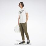 رجال أبيض تي شيرت بشعار الماركة Reebok 0NZ0F1259 - Image 2