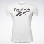رجال أبيض تي شيرت بشعار الماركة Reebok 0NZ0F1259 - Image 6