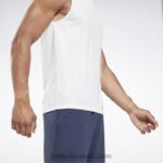 رجال أبيض تي شيرت تقني بدون أكمام للتدريب Reebok 0NZ0F1190 - Image 5