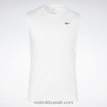 رجال أبيض تي شيرت تقني بدون أكمام للتدريب Reebok 0NZ0F1190 - Image 6