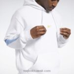 رجال أبيض كرة السلة العودة ناقلات الصوف هوديي Reebok 0NZ0F1144 - Image 5