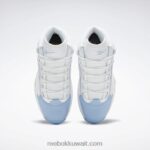 رجال أبيض ftwr / أزرق سائل / أصفر سام السؤال منتصف أحذية كرة السلة Reebok 0NZ0F1028 - Image 7