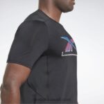رجال أسود أكتيفشيل تي شيرت رياضي برسومات Reebok 0NZ0F1263 - Image 6