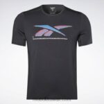 رجال أسود أكتيفشيل تي شيرت رياضي برسومات Reebok 0NZ0F1263 - Image 8