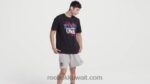 رجال أسود الرد على أي تي شيرت قصير الأكمام Reebok 0NZ0F1254 - Image 2