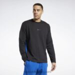 رجال أسود الرد على أي قميص طويل الأكمام Reebok 0NZ0F1264