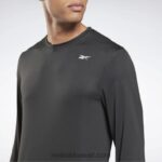 رجال أسود الليل تي شيرت تدريب بأكمام طويلة Reebok 0NZ0F1262 - Image 4