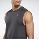 رجال أسود الليل تي شيرت تقني بدون أكمام للتدريب Reebok 0NZ0F1159 - Image 4