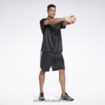 رجال أسود الليل شورت شبكي جاهز للتمارين الرياضية Reebok 0NZ0F1346 - Image 2
